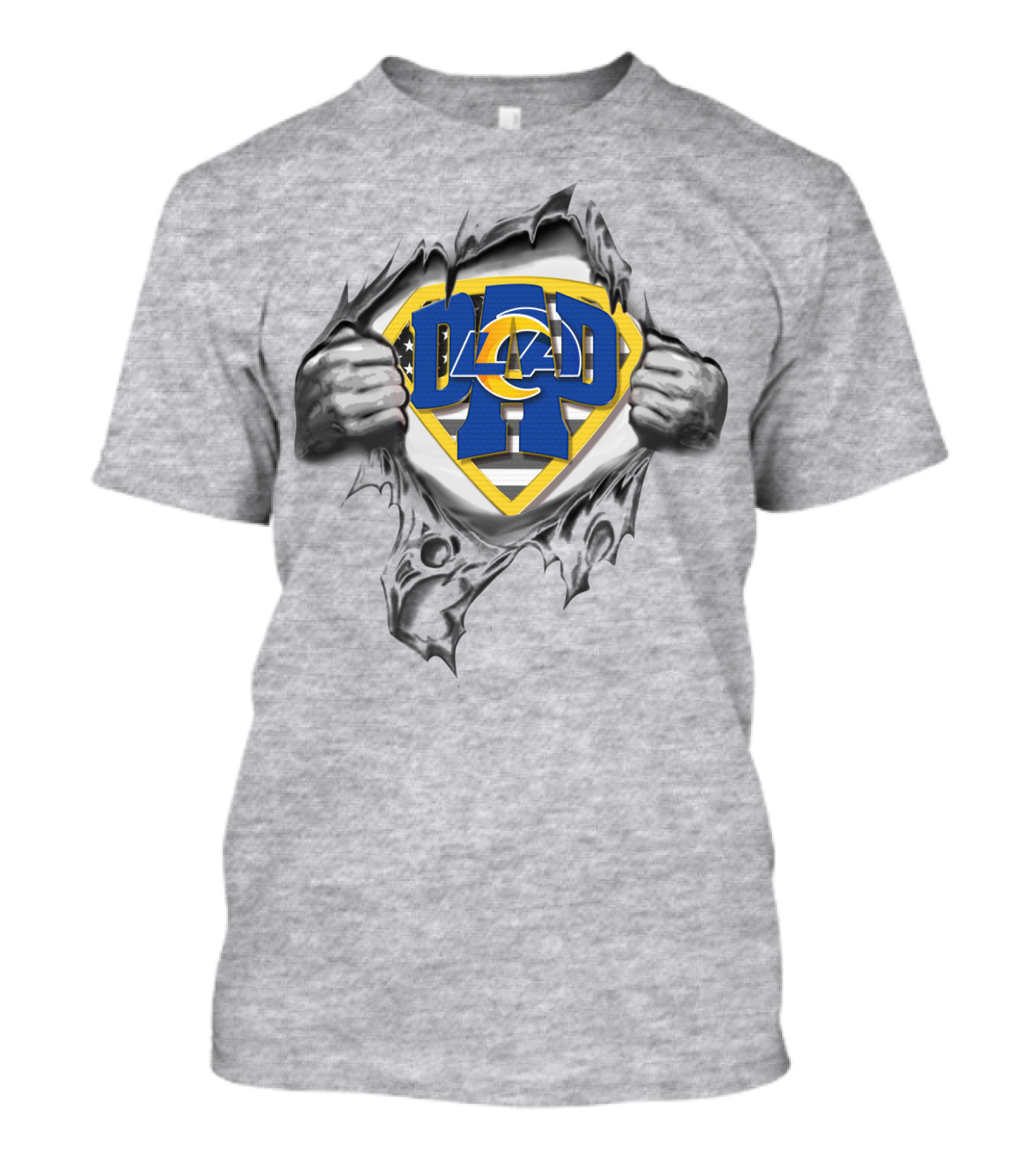 Superdad Rams Fan Dad Los Angeles Logo Burst T-Shirt