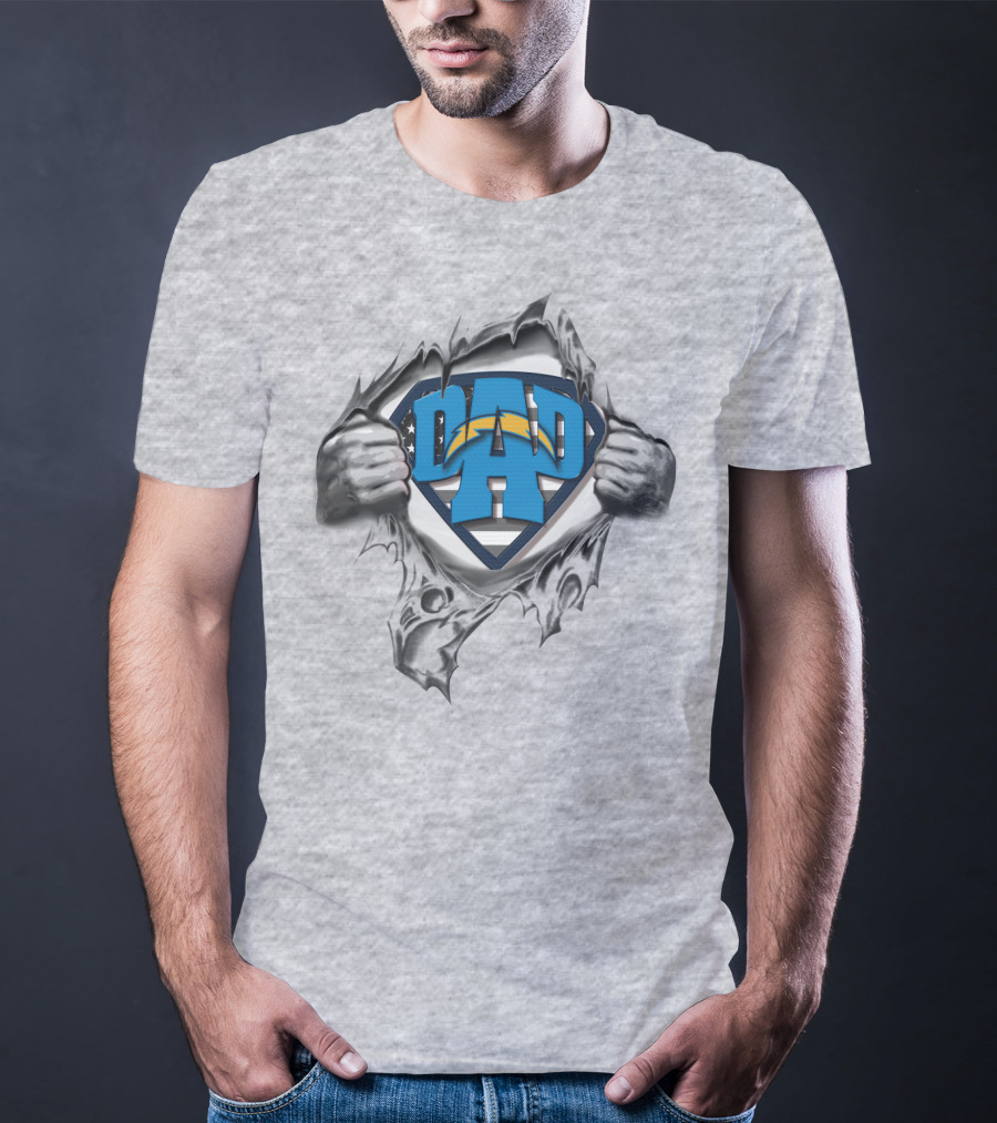 Superdad Dad Los Angeles Chargers Superhero T-Shirt
