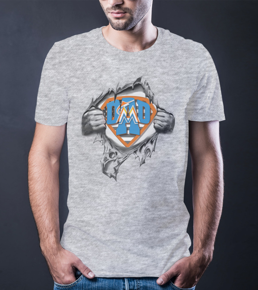 SUPERDAD Miami Marlins Logo Emblem T-Shirt