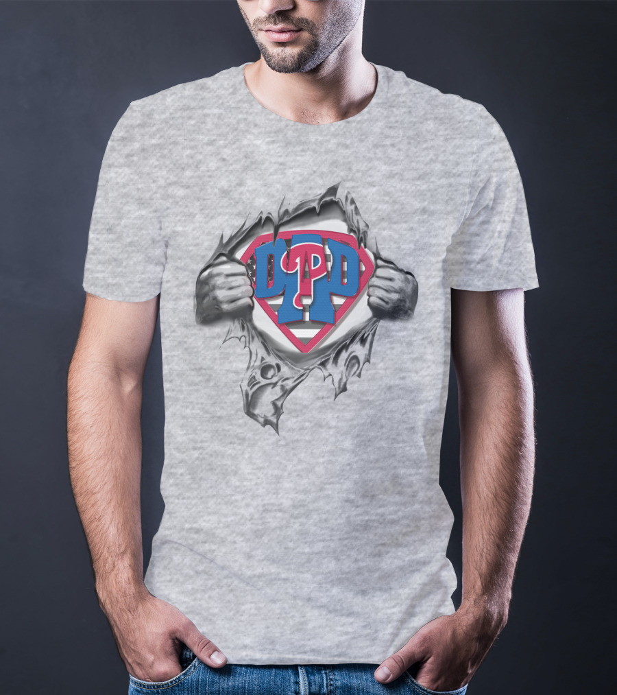 SUPERDAD Philly Phillies Dad Logo Tear T-Shirt