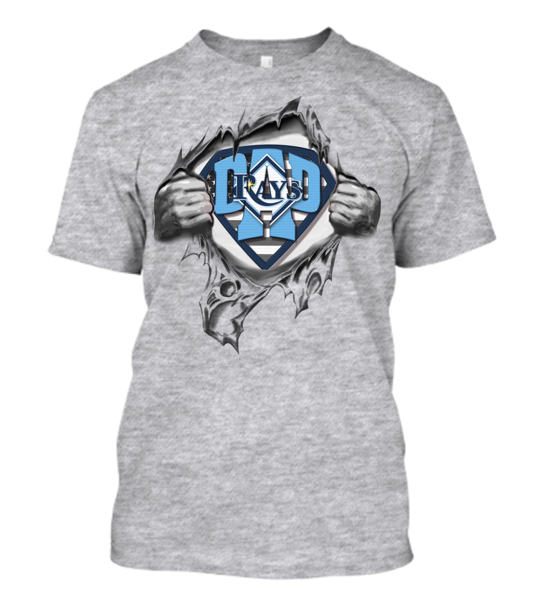 SUPERDAD Rays Tampa Bay Emblem Tear-Through T-Shirt