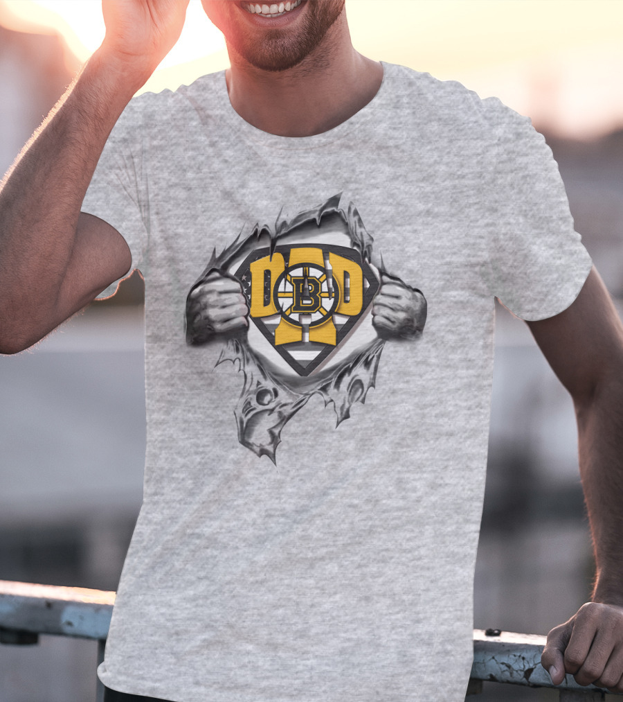 Boston Bruins Superdad Logo Rip T-Shirt
