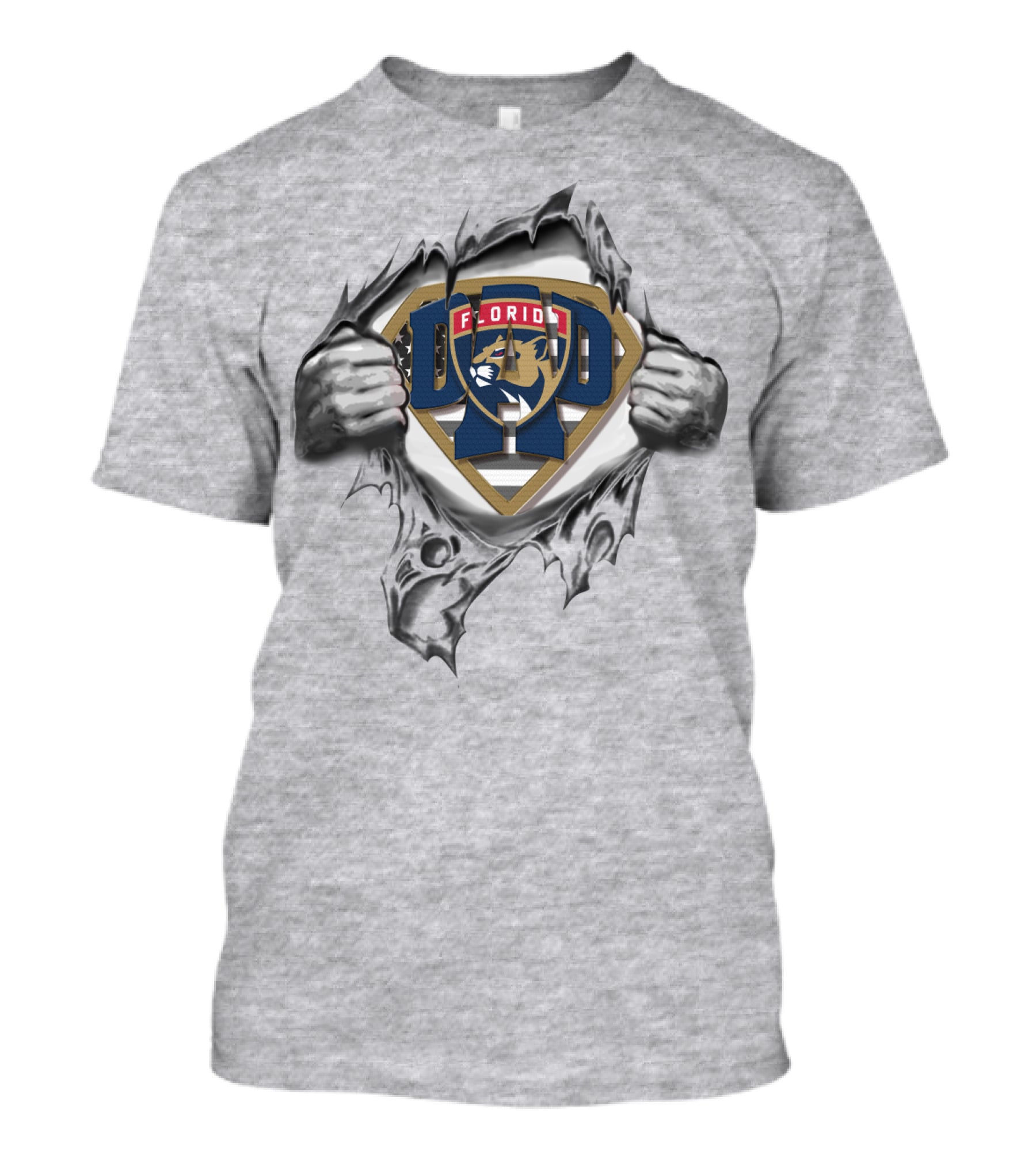 SUPERDAD Florida Panthers Logo Shield Dad Superhero T-Shirt
