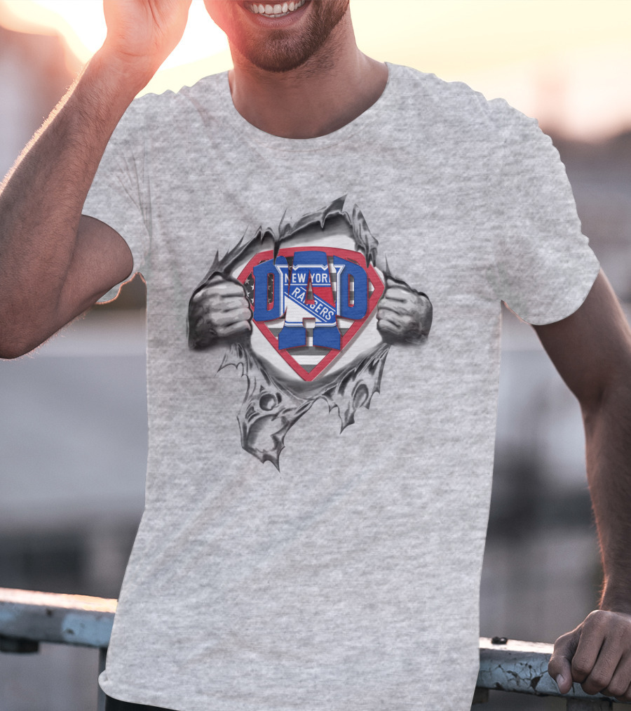 SUPERDAD New York Rangers Logo Superman Style Burst T-Shirt