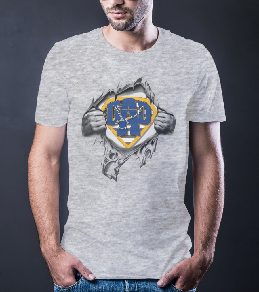 SUPERDAD St. Louis Blues Hockey Logo Hero T-Shirt
