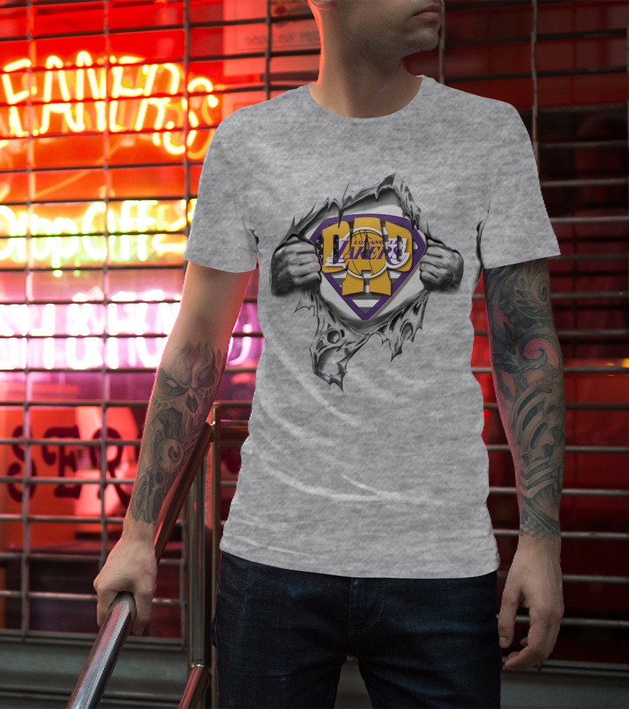 SUPERDAD Los Angeles Lakers Emblem With Heroic Shield T-Shirt
