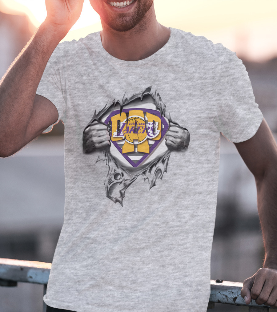 SUPERDAD Los Angeles Lakers Emblem With Heroic Shield T-Shirt