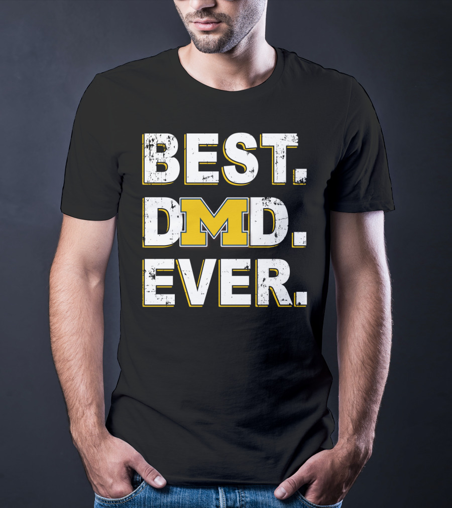 Best Dad Ever Michigan M Logo Wolverines T-Shirt