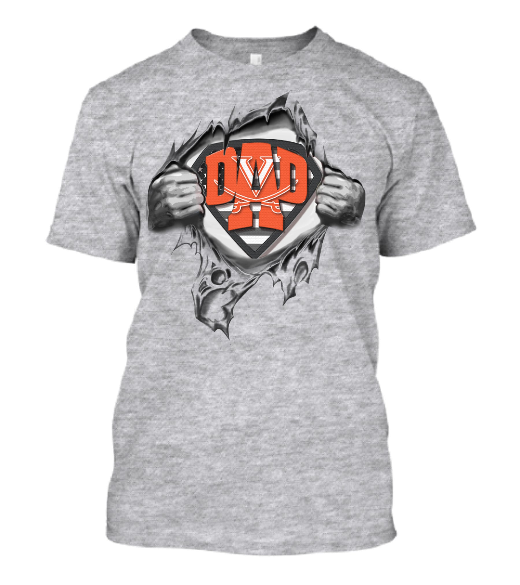 Superdad Uva Cavaliers Logo Torn Chest T-Shirt