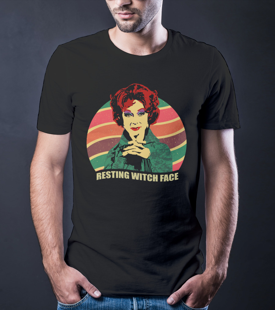 Agnes Moorehead Bewitched Colorful Retro Resting Witch Face T-Shirt