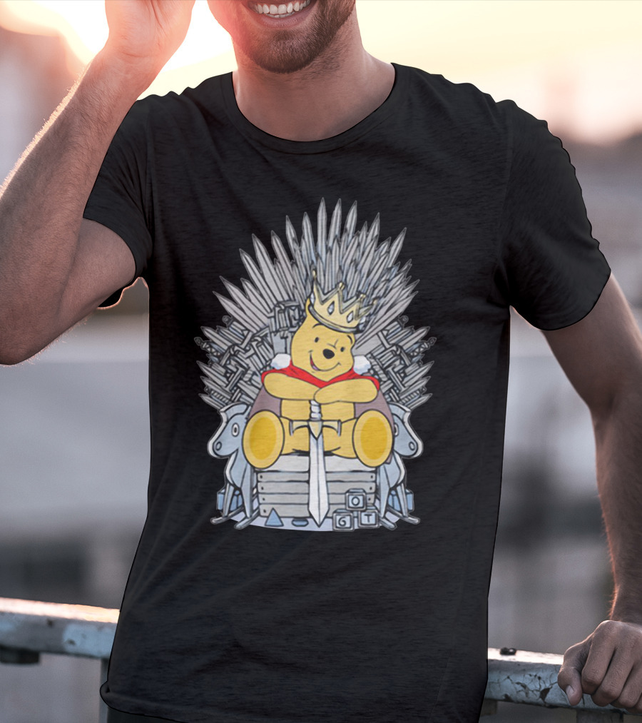 Game Of Thrones Pooh Bear King On Iron Throne Crossover T-Shirt