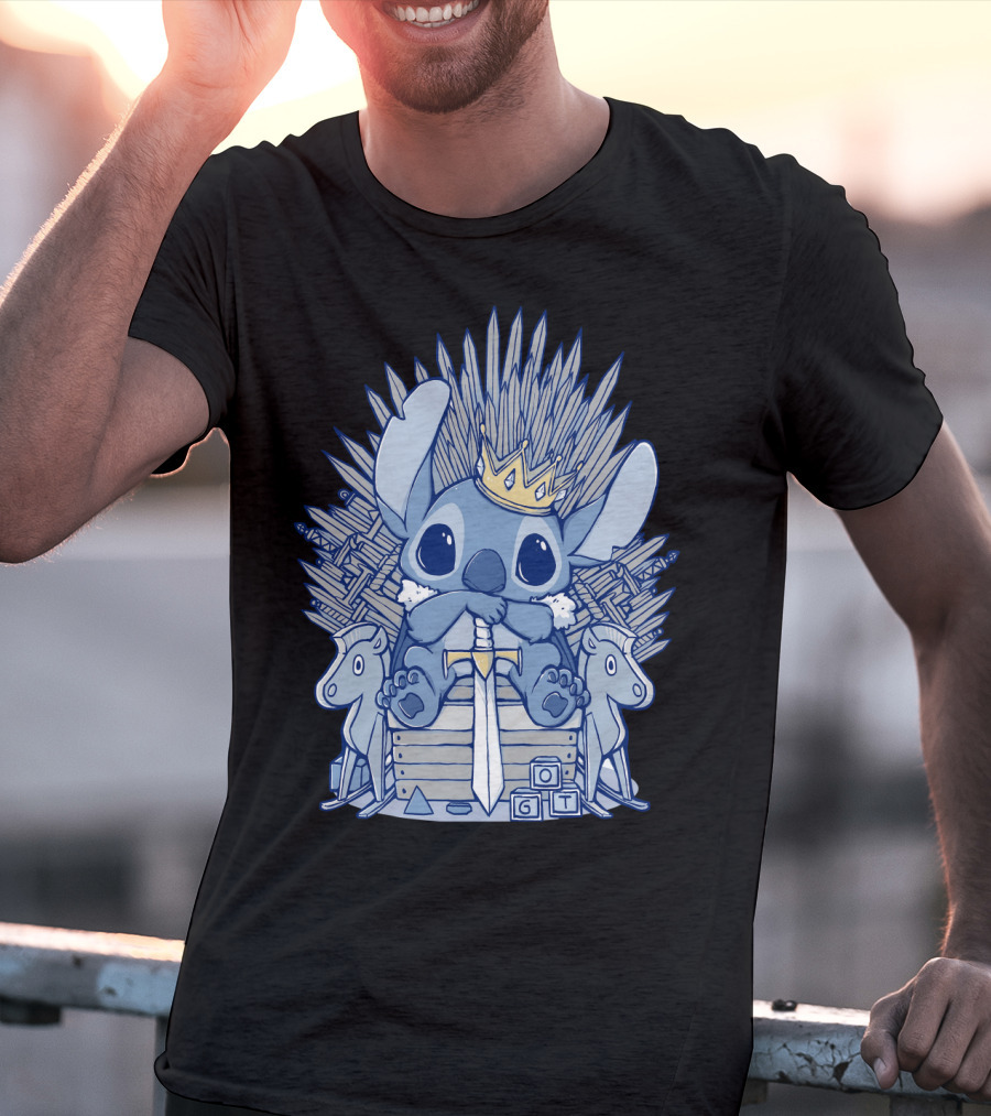 Stitch Iron Throne Crown Sword Game Of Thrones Style T-Shirt