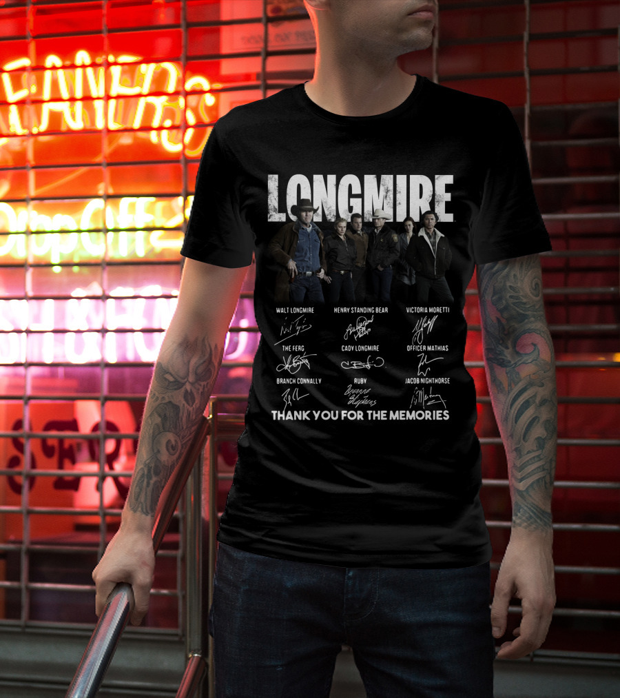 Longmire Characters Signatures Thank You For The Memories T-Shirt