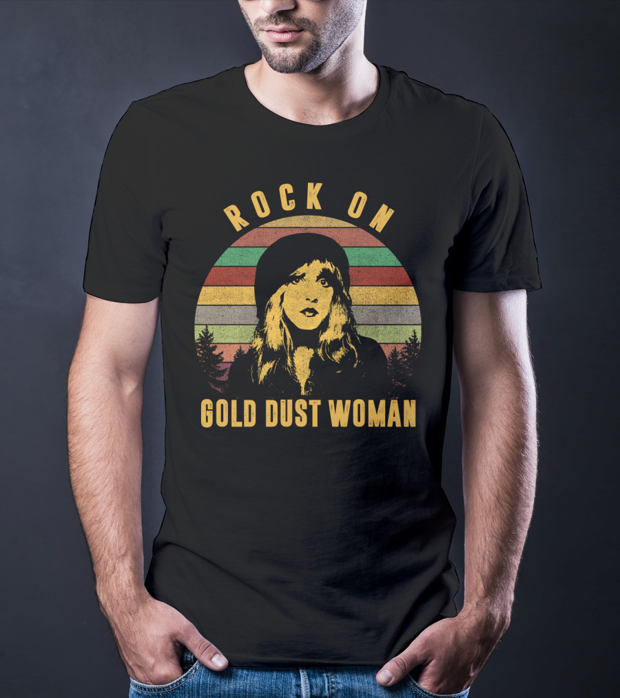 Rock On Gold Dust Woman Vintage Stripes Forest T-Shirt