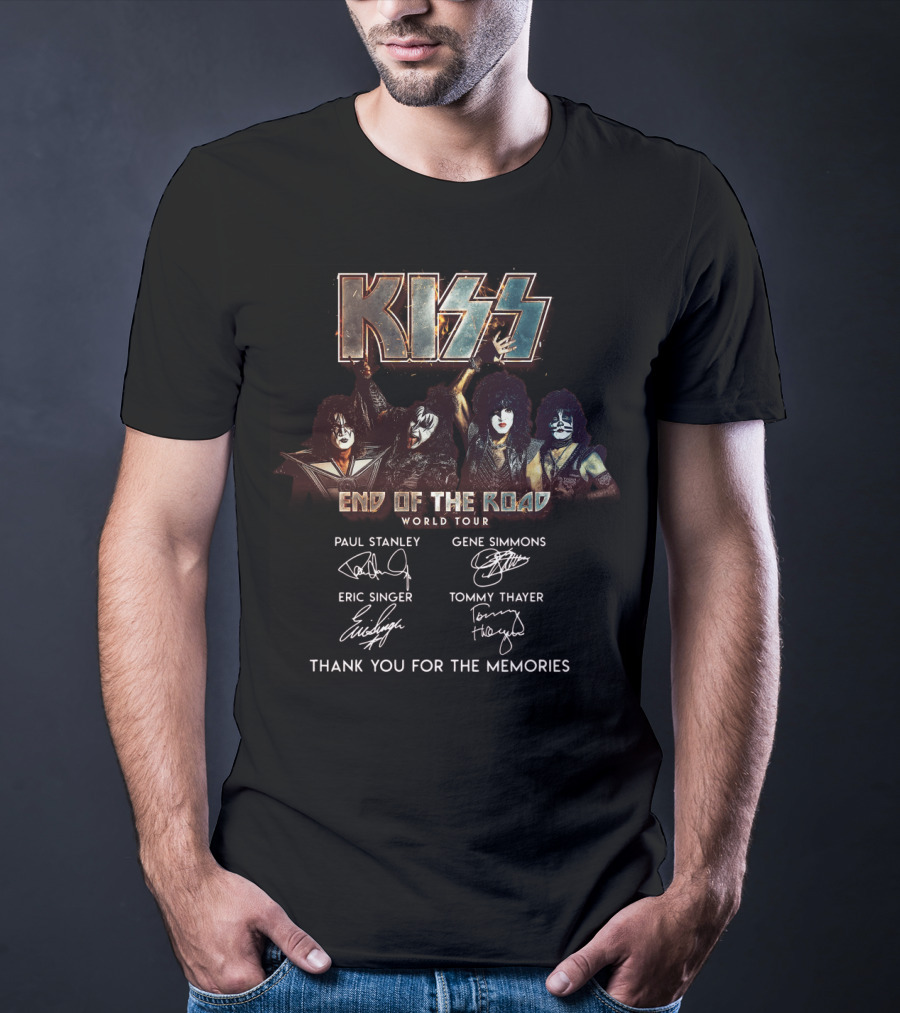 Kiss End Of The Road World Tour Thank You For The Memories Paul Stanley Gene Simmons Eric Singer Tommy Thayer T-Shirt