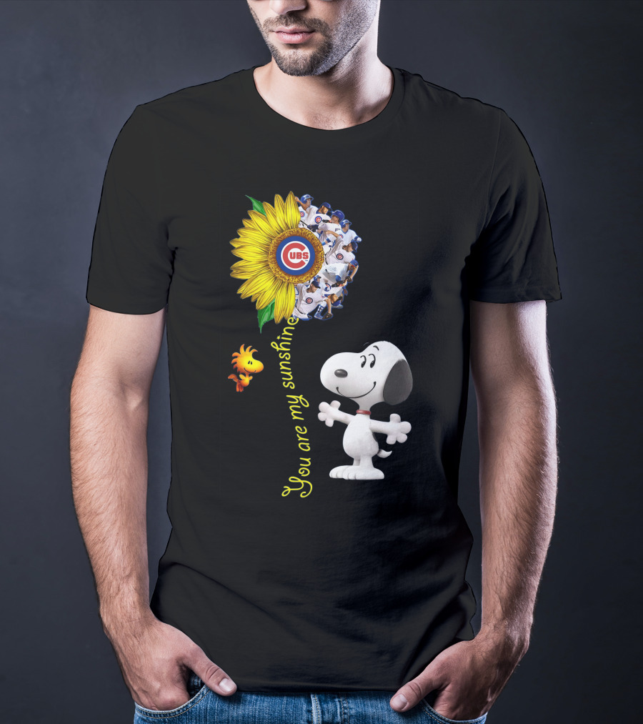 Snoopy Chicago Cubs You Are My Sunshine Sunflower Baseball T-Shirt