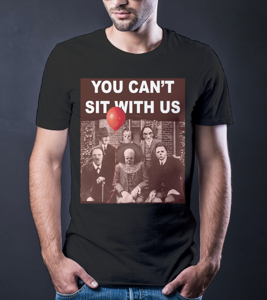 You Can't Sit With Us Horror Icons Red Balloon Halloween Psychoanalysis T-Shirt