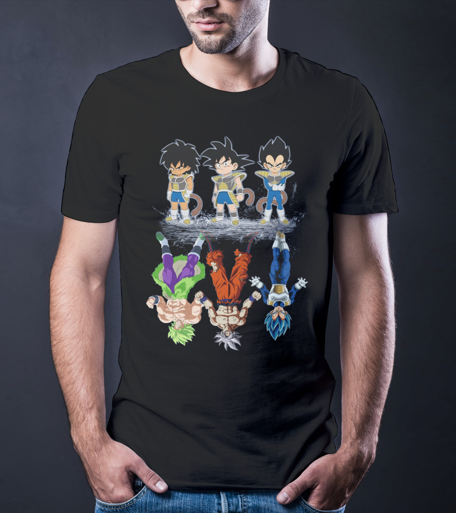 Broly Goku Vegeta Saiyan Evolution Half Saiyan Half Saiyan Gods T-Shirt
