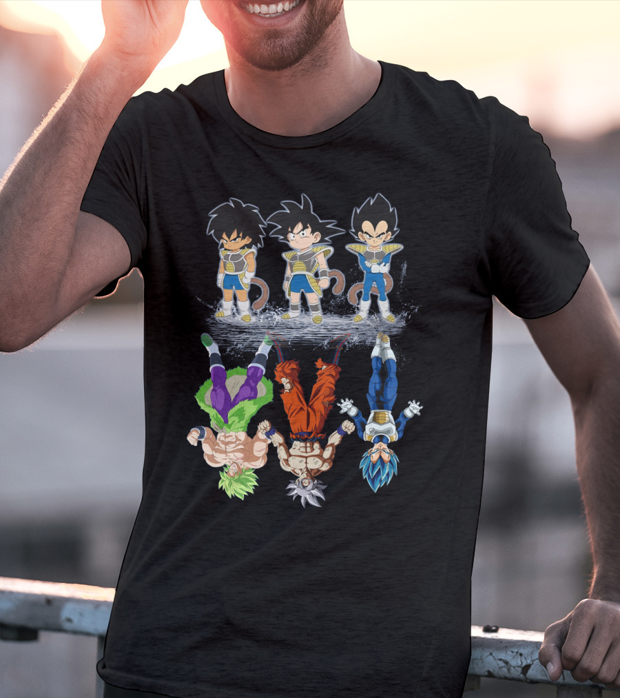 Broly Goku Vegeta Saiyan Evolution Half Saiyan Half Saiyan Gods T-Shirt