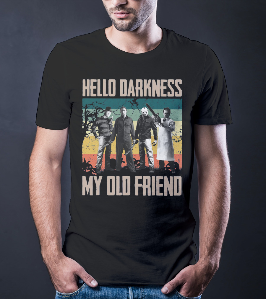 Hello Darkness My Old Friend Horror Icons Halloween T-Shirt