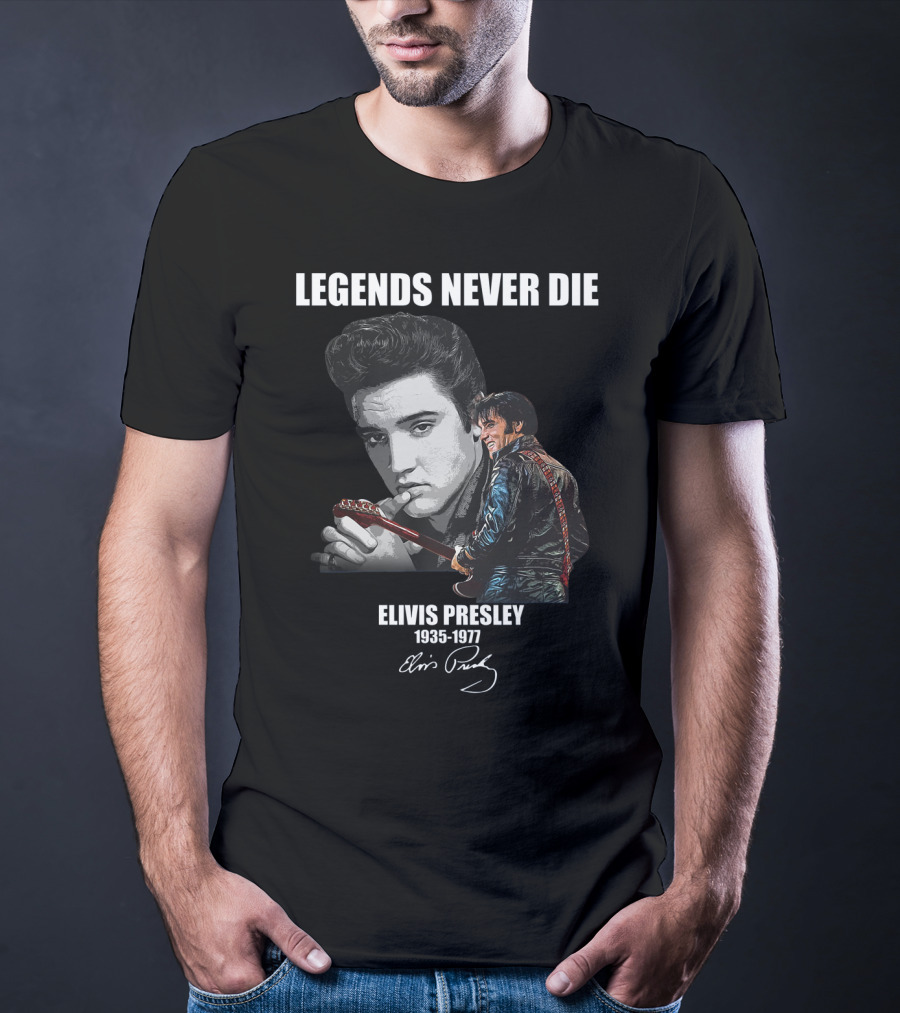 Legends Never Die Elvis Presley 1935-1977 Signature T-Shirt