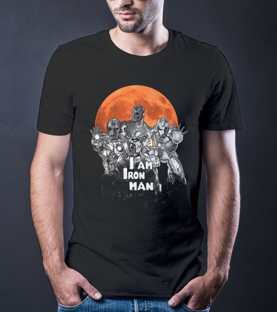 Iron Man Zombie Halloween I Am Iron Man Moon T-Shirt