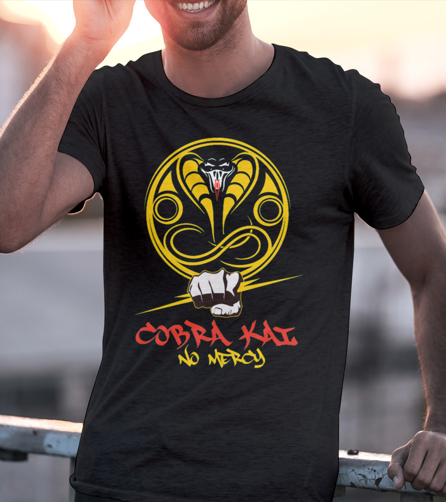 Cobra Kai No Mercy Karate Logo Fist Punch T-Shirt