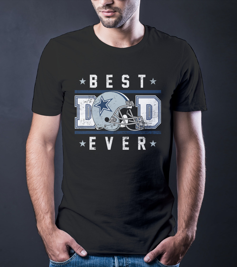 Best Dad Ever Dallas Football Helmet Star T-Shirt