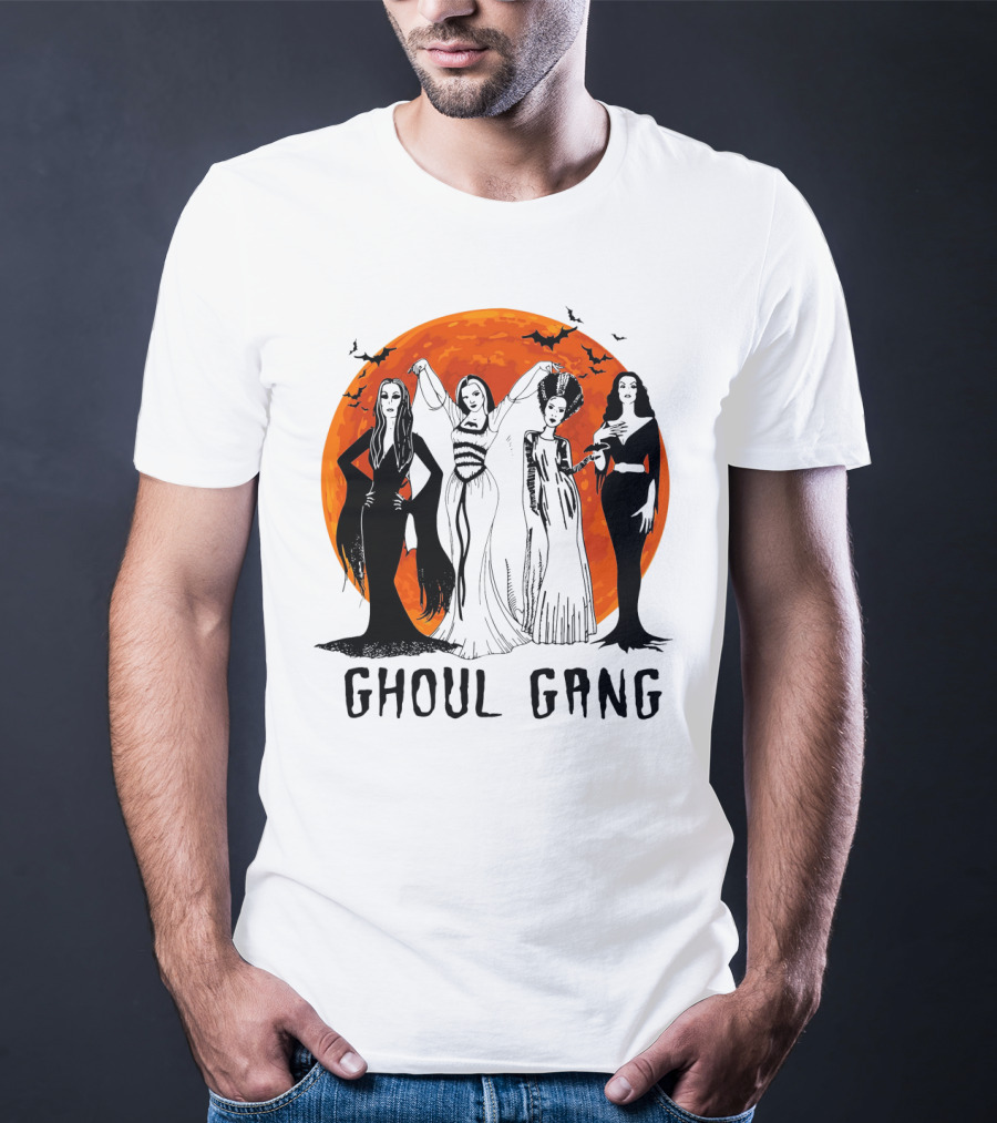 Halloween Ghoul Gang Moonlit Witches And Vampires T-Shirt