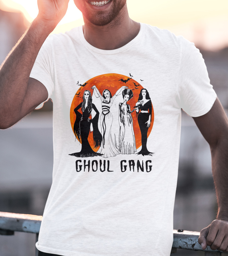 Halloween Ghoul Gang Moonlit Witches And Vampires T-Shirt