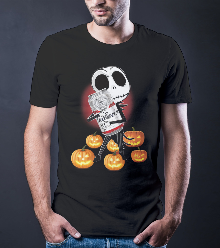 Jack Skellington Budweiser Halloween Pumpkins T-Shirt