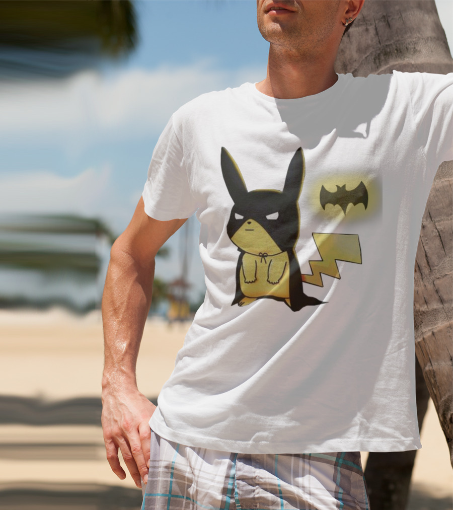 Pikachu Batman Crossover With Iconic Bat T-Shirt