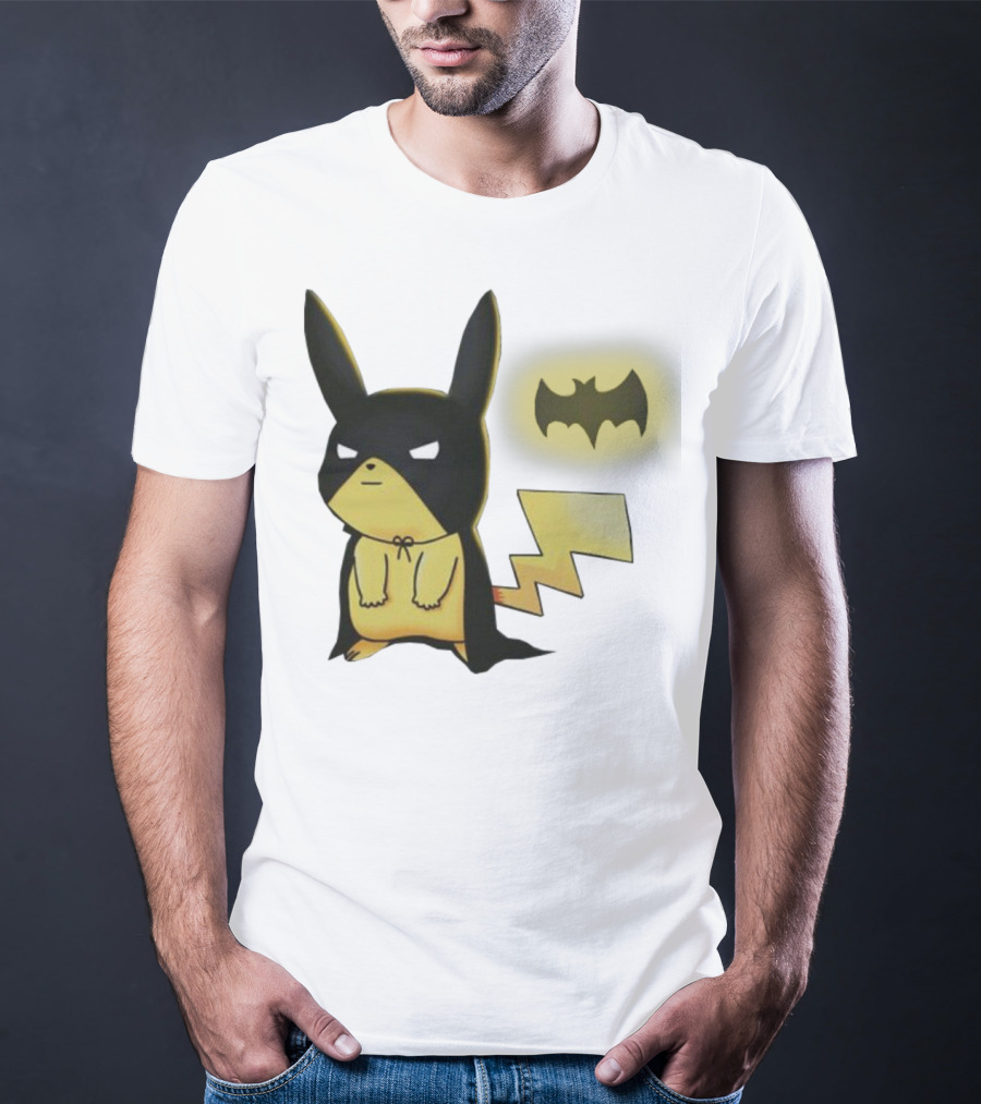 Pikachu Batman Crossover With Iconic Bat T-Shirt