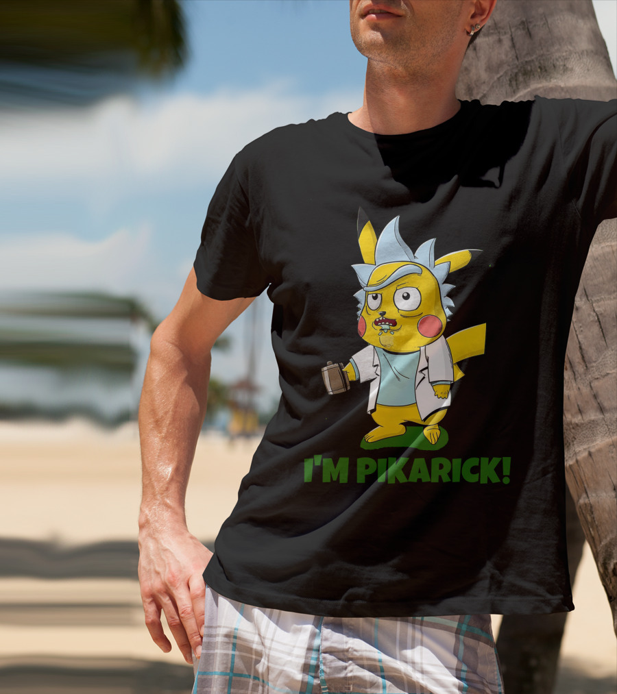 Rick And Morty I’m Pikarick Pikachu Crossover With Lab Coat And Portal Gun T-Shirt