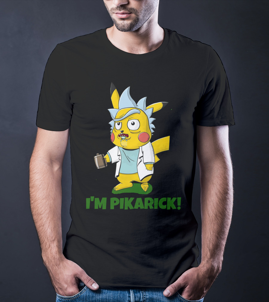 Rick And Morty I’m Pikarick Pikachu Crossover With Lab Coat And Portal Gun T-Shirt