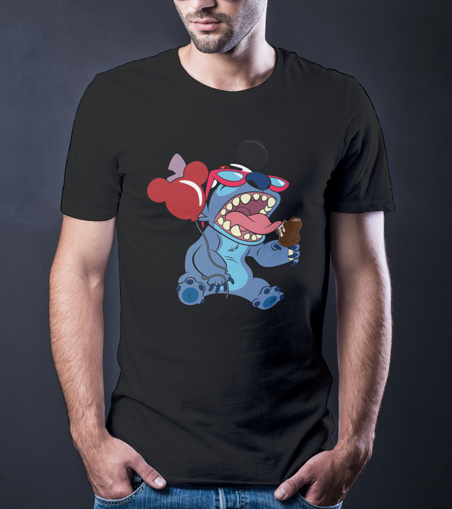Stitch Vacay Mode With Ice Cream And Mickey Balloon T-Shirt