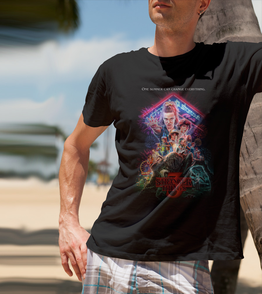 Stranger Things 3 One Summer Can Change Everything Starcourt Mall Fireworks Fun Fair T-Shirt