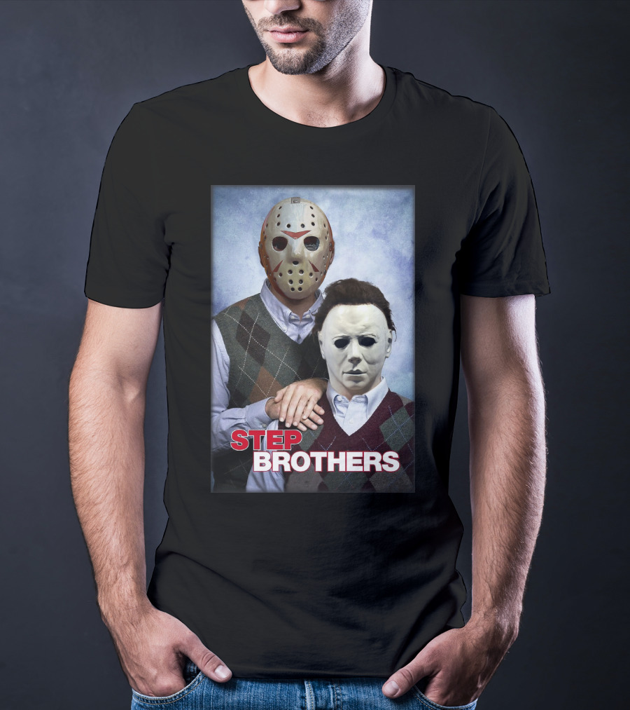 Step Brothers Jason Voorhees Michael Myers Comedy Horror Crossover T-Shirt
