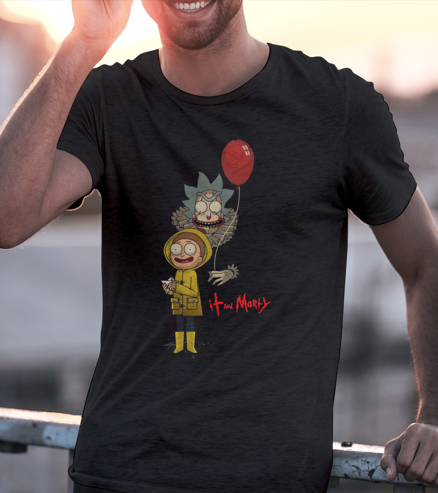 RICK AND MORTY IT CLOWN RED BALLOON YELLOW RAINCOAT T-Shirt