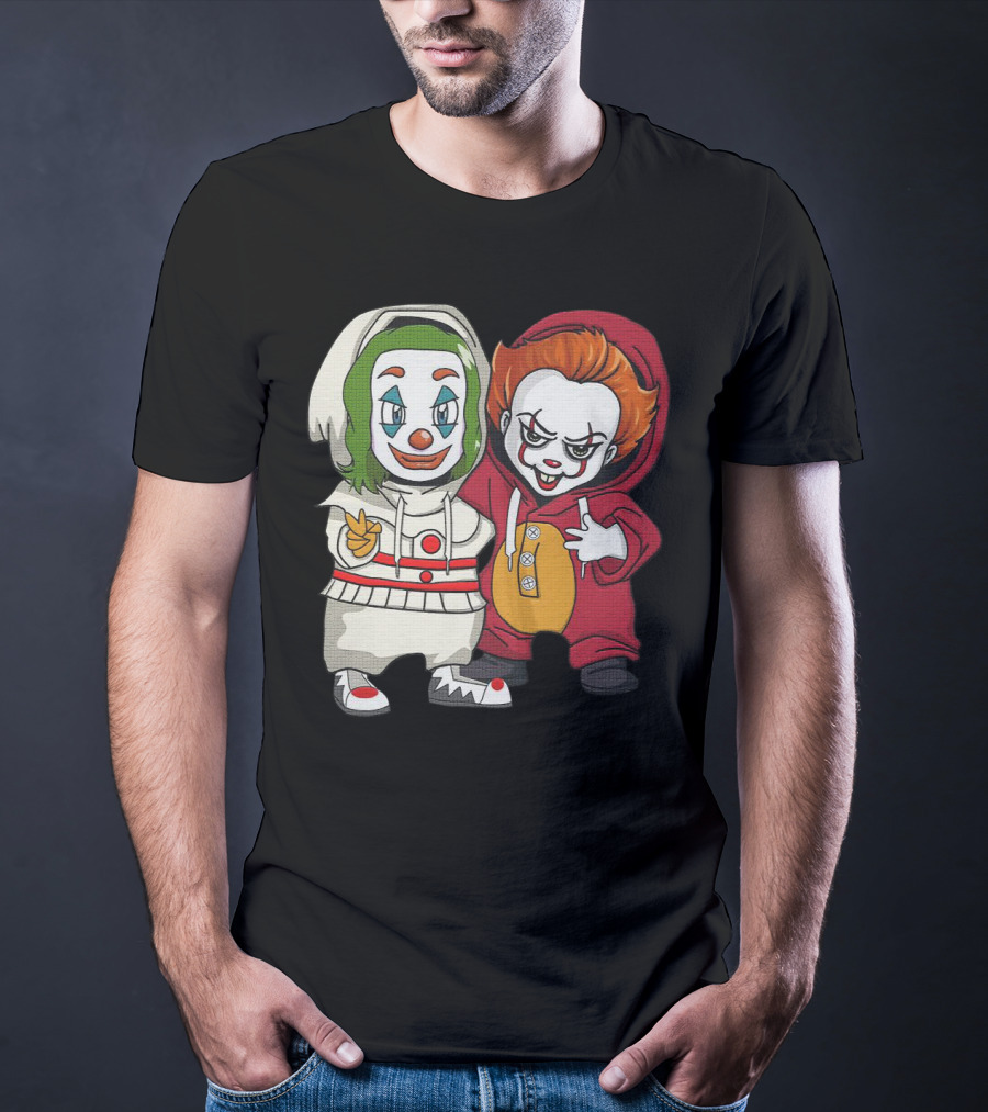 Joker And Pennywise Friendship Duo In Cartoon T-Shirt