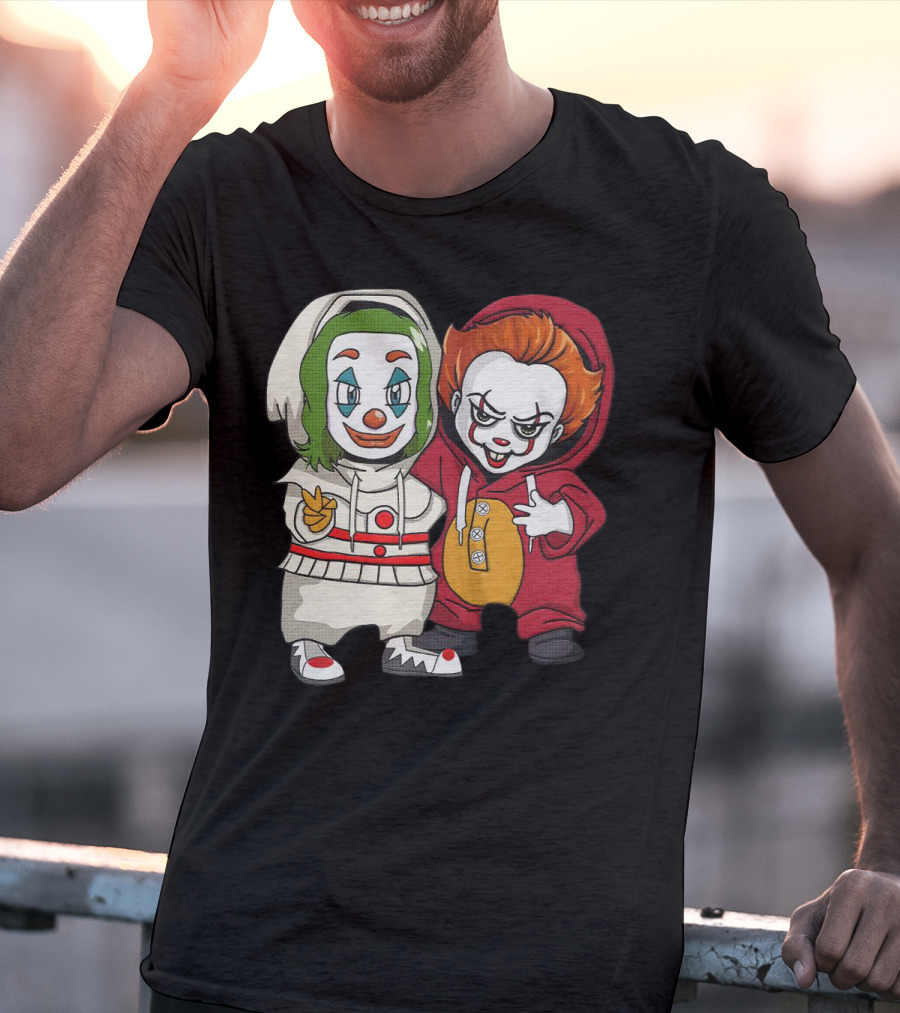 Joker And Pennywise Friendship Duo In Cartoon T-Shirt