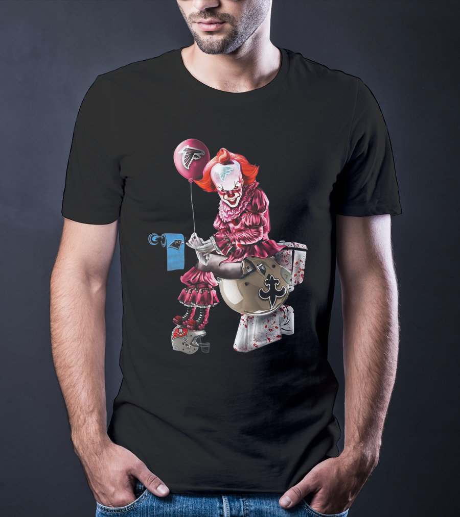 Atlanta Falcons Pennywise Carolina Panthers New Orleans Saints Toilet T-Shirt