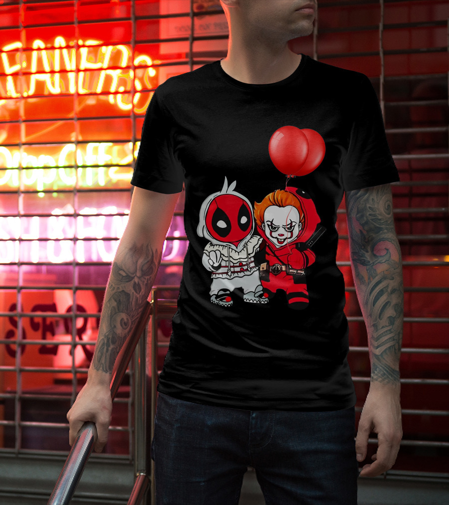 Pennywise Deadpool Crossover With Red Balloons T-Shirt