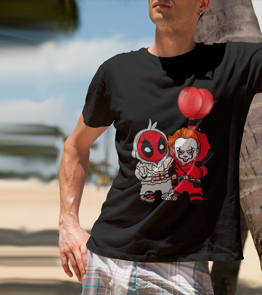 Pennywise Deadpool Crossover With Red Balloons T-Shirt