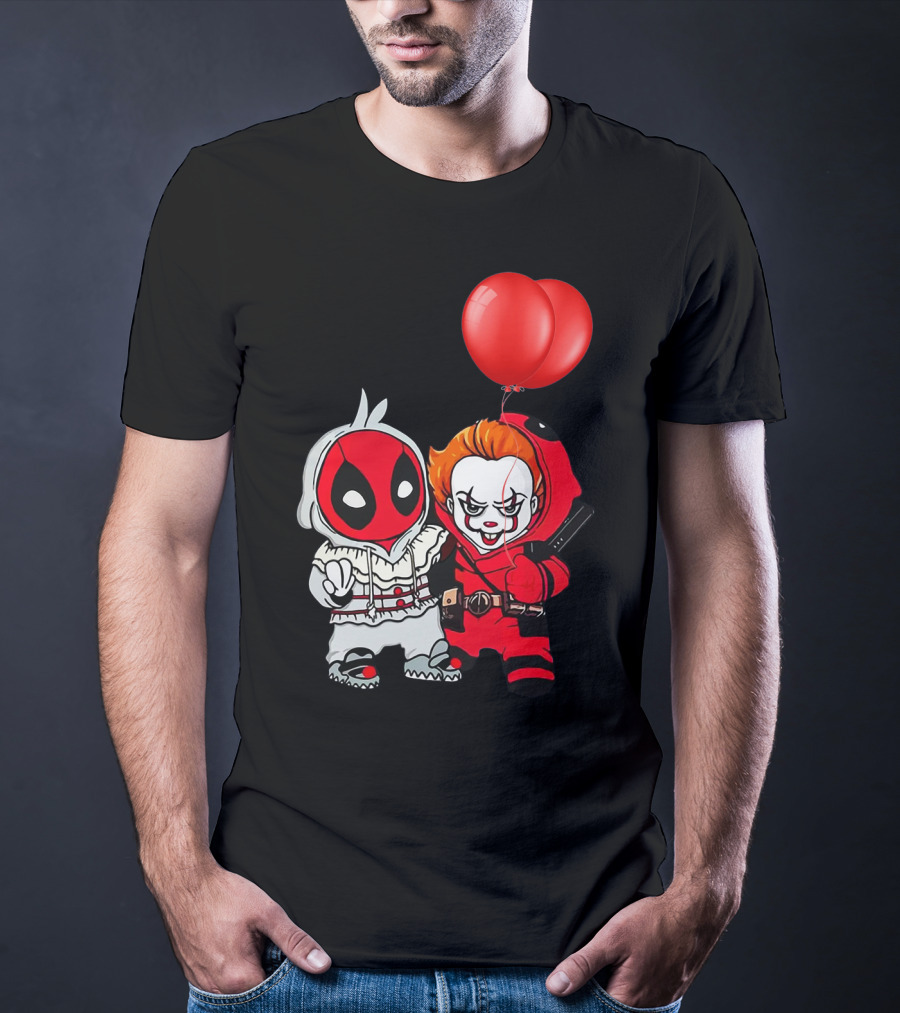 Pennywise Deadpool Crossover With Red Balloons T-Shirt