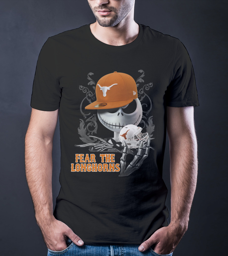 Jack Skellington Fear The Longhorns Texas Football Halloween Crossover T-Shirt