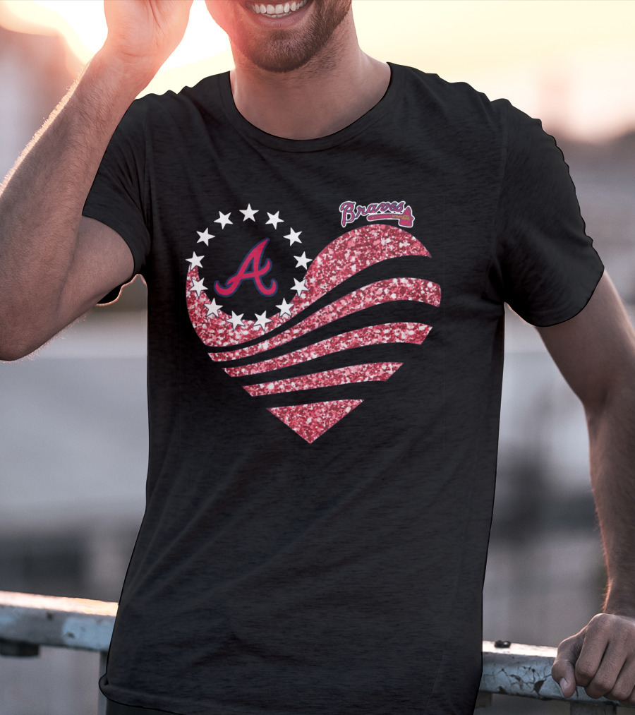 Atlanta Braves Glitter Heart T-Shirt
