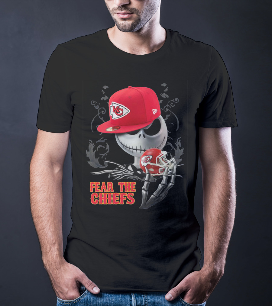 Jack Skellington Fear The Chiefs Kansas City Football T-Shirt