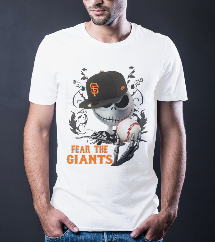 Jack Skellington Fear The Giants San Francisco Baseball Cap Spooky T-Shirt