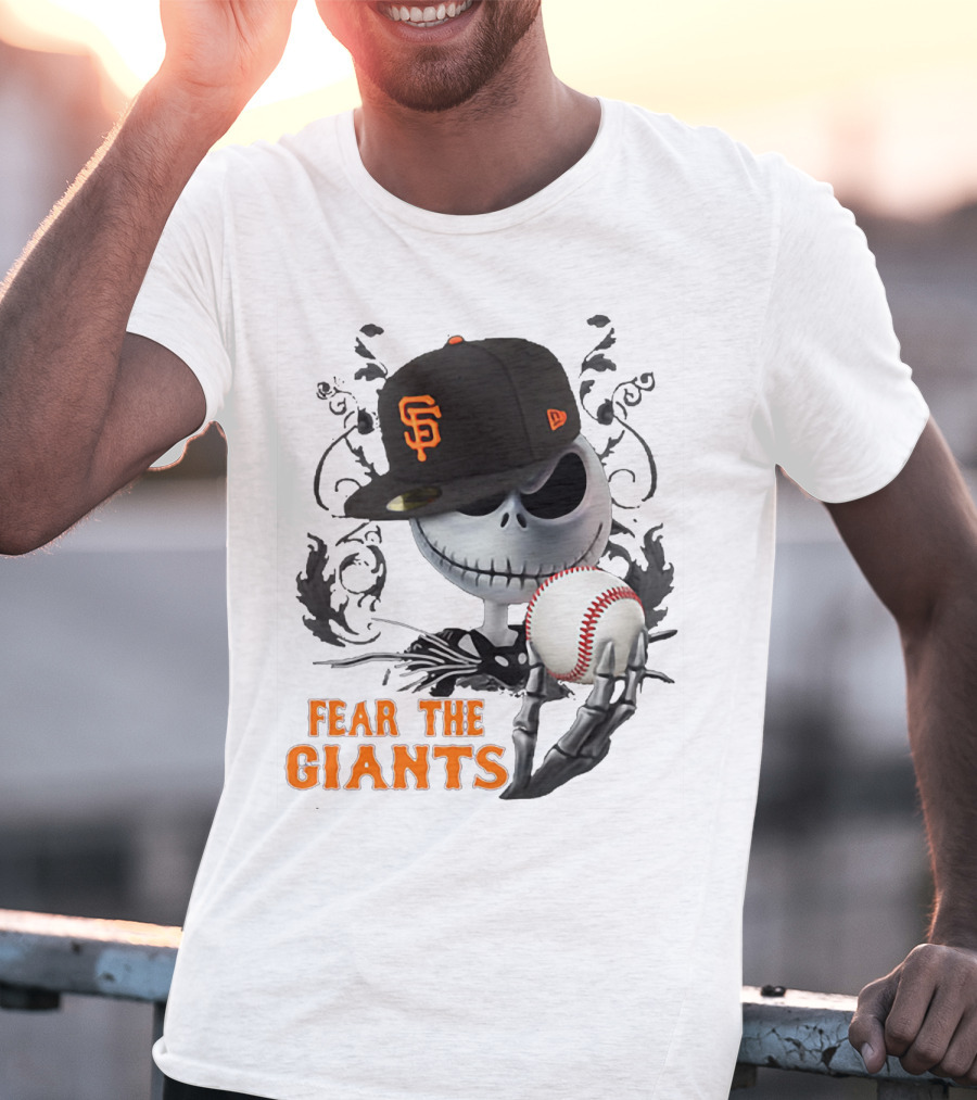 Jack Skellington Fear The Giants San Francisco Baseball Cap Spooky T-Shirt
